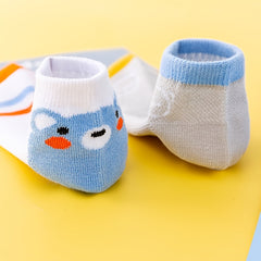 5 Pairs Boys Mesh Breathable Socks Cartoon Cloud Pattern