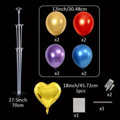 Table Flutter Balloon Holder Set with LED String Lights - Holds 7 Balloons