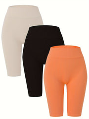 3pcs Sports Yoga Shorts High Stretch Workout Running Shorts For Women