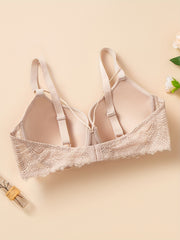 Sexy Bra Solid Lace Molded Cup High Stretch Comfort Bra