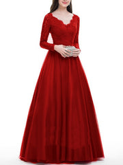 Mesh Lace Long Sleeve Dress Evening Cocktail Long Dress