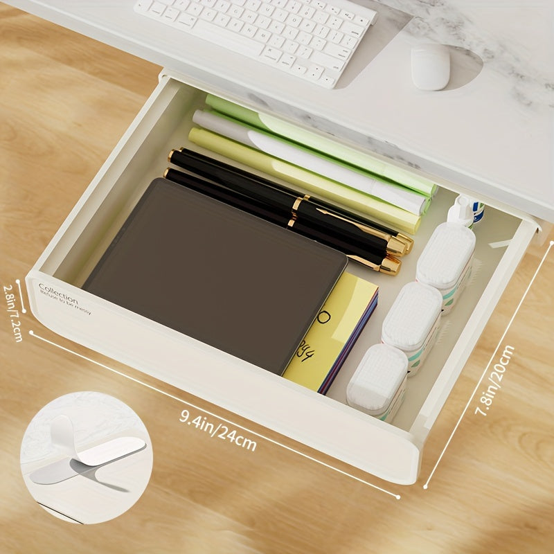 Under Desk Storage Drawer Box Slide Out Self Adhesive Drawer Basket