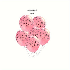 16pcs Dog Paw Balloon Birthday Party Decoration Balloon