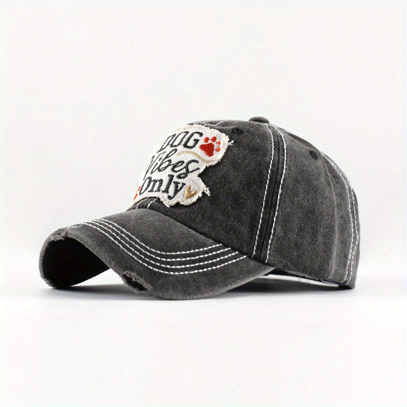 Embroidered Baseball Cap Washed Denim Sun Hat Male Peaked Cap