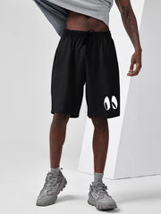 Casual Street Cartoon Print Stretch Drawstring Shorts