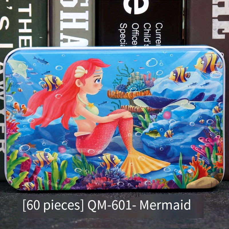 60pcs Anime Cartoon Wooden Jigsaw Puzzle for Children Early Education