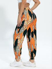 Graphic Print Sports Sweatpants Jogging Pants Drawstring Elastic Waist