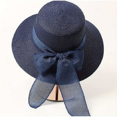 Wide Brim Bowknot Sun Hat Straw Bucket Hats for Women Summer Outdoor