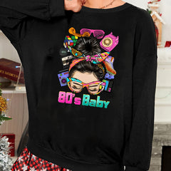 Lounge Top Women's Round Neck Long Sleeve Cartoon Print Tee