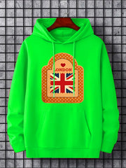 London Flag Print Hoodie for Men