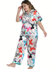 Butterfly & Moon Print Pajama Set