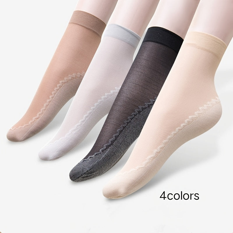20 Pairs Solid Patterned Non Slip Socks for Women
