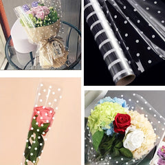 Clear Dot Wrapping Paper Flower Packaging Waterproof Plastic Film