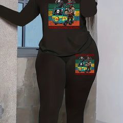 Women's Plus Grim Reaper Tee & Legging Outfit Set