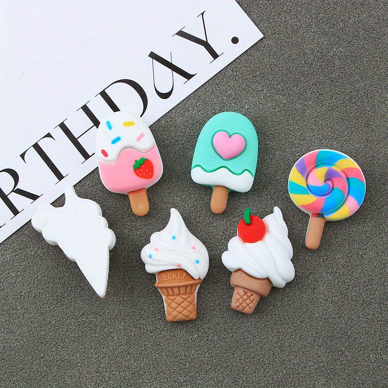 10pcs DIY Rabbit Ice Cream Ear Fridge Decoration Stickers with Adhesive Glue
