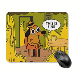 This Is Fine Dog with Fire Gaming Mouse Pad Non Slip Rubber Mouse Pad