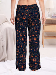 Pumpkin Print Sleep Bottoms Women's Pants