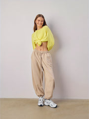 Women's Soft Elastic Waist Loose Jogger Sweatpants