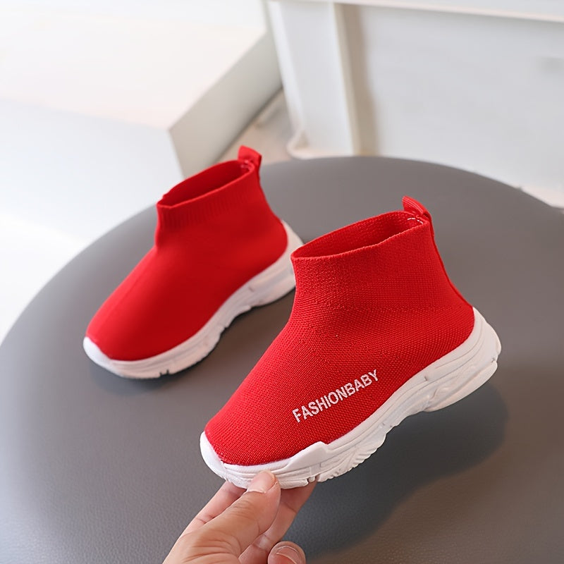 Boy's Knit Slip On Sock Shoes Non Slip Casual Sneakers