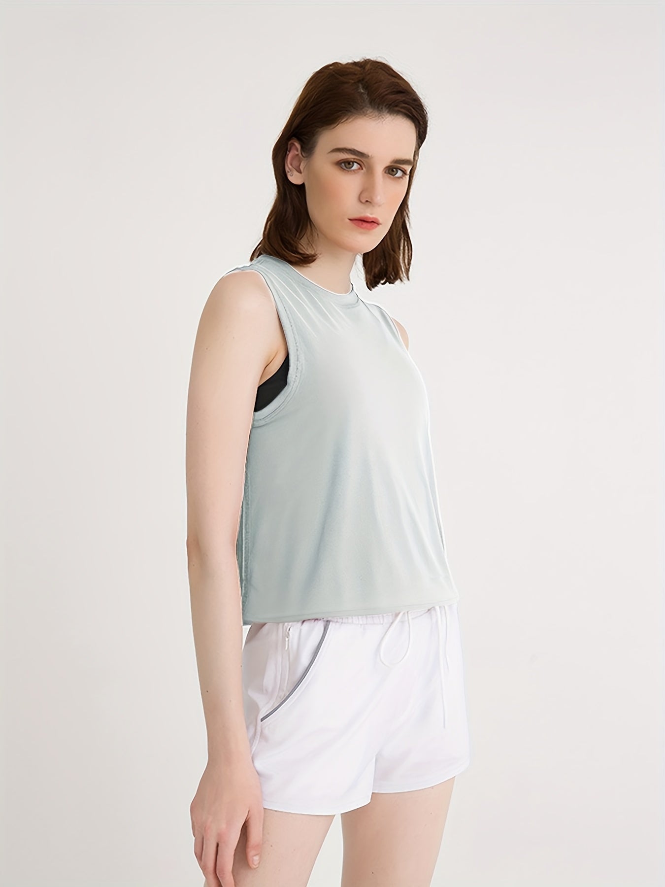 Solid Sports Tank Top Sleeveless Running Sleeveless Tops Women's Tops
