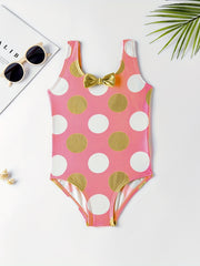 Girl's Cartoon Print Onesie Swimsuit Tankini for Summer Beach