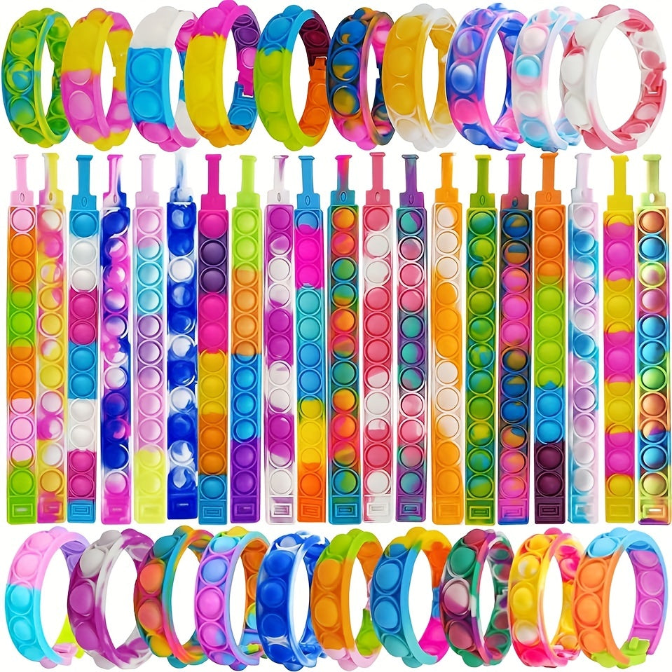 20pcs Pop Bubble Fidget Toy Bracelet Set