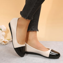 Women's Colorblock Flat Shoes Slip On Casual Walking Shoes
