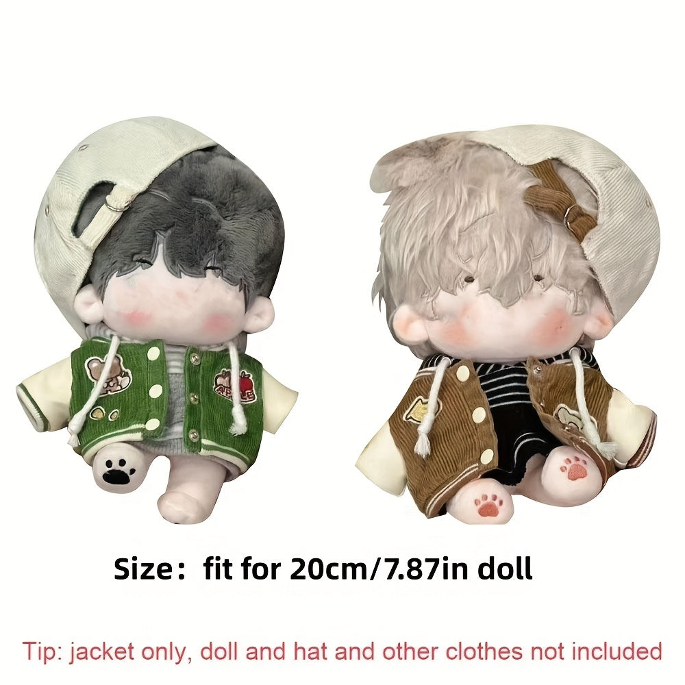 Cartoon Pattern Baseball Uniform Coat for Stuffed Dolls