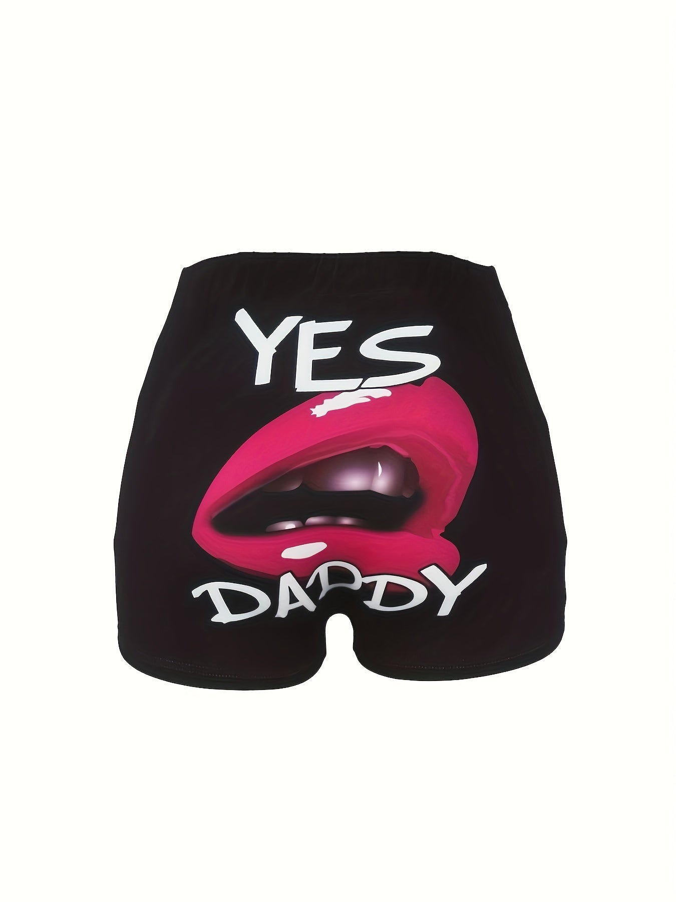 Sexy 3D Lip & Letter Print High Rise Skinny Shorts