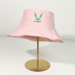 Easter Rabbit Embroidery Bucket Hat Wide Brim Candy Sun Hat Bunny Sunscreen Basi
