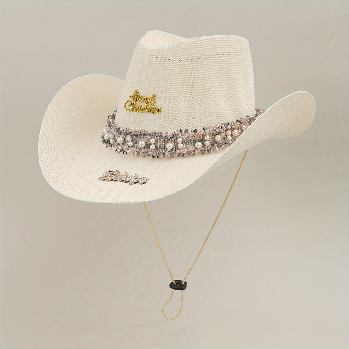 Vintage Faux Pearl Fedora Cap Cowgirl Hat