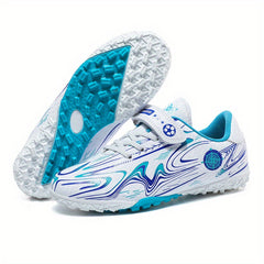 Kids Hook & Loop TF Soccer Cleats Lightweight Breathable Non Slip Football Shoes