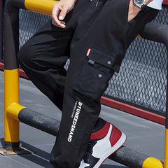 Men's Loose Fit Cargo Pants with Pockets for Spring Summer