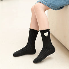 Girls Heart Striped Crew Socks Kids Summer