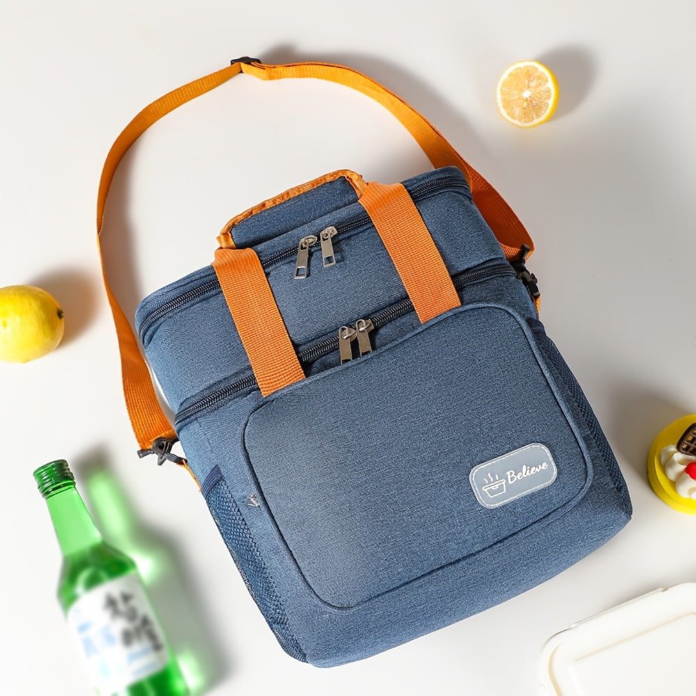 Double Layer Bento Bag with Long Handles