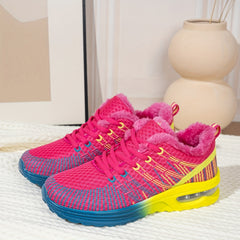 Women's Air Cushion Sole Sneakers Lace Up Round Toe Sport Shoes