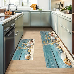 Seaside Beach Kitchen Floor Mat Hand Washable Carpet for Home Decor