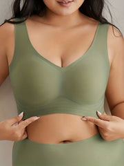 Seamless Solid High Stretch Invisible Bra with Removable Pads