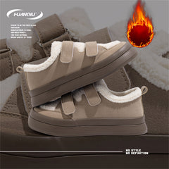 HUANQIU Winter Skate Shoes Fleece Lining Thermal Flats Low Casual Sneakers