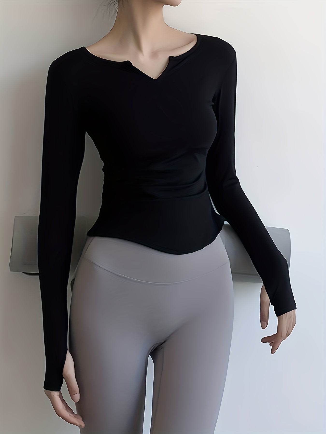 Women's Quick Drying Long Sleeve Sports T Shirt for Running Yoga Fitness