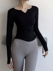 Women's Quick Drying Long Sleeve Sports T Shirt for Running Yoga Fitness