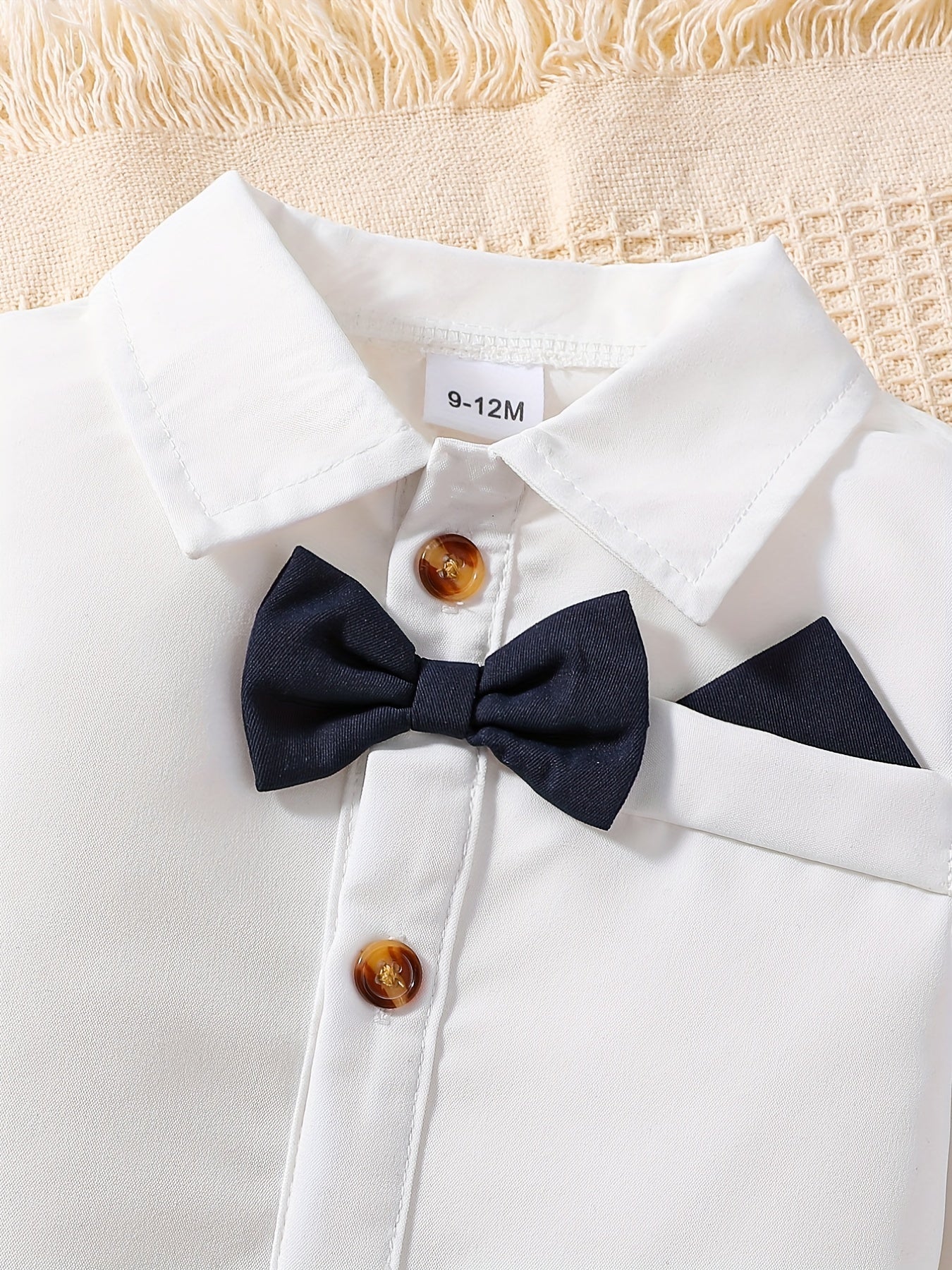 Baby Boy Clothes Suit Toddler Gentleman Outfits Formal Dress Shirt Bowtie