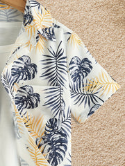 Boys Tropical Leaves Short Sleeve Shirt & Shorts Set
