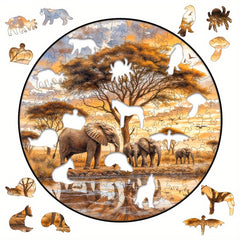 Elephant Family Animal Puzzle | Educational Wooden Puzzle