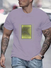 Optical Illusion Men's Graphic Crew Neck Active T shirt