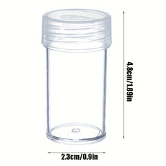 12pcs Clear Round Storage Bottles for DIY Craft and Jewelry