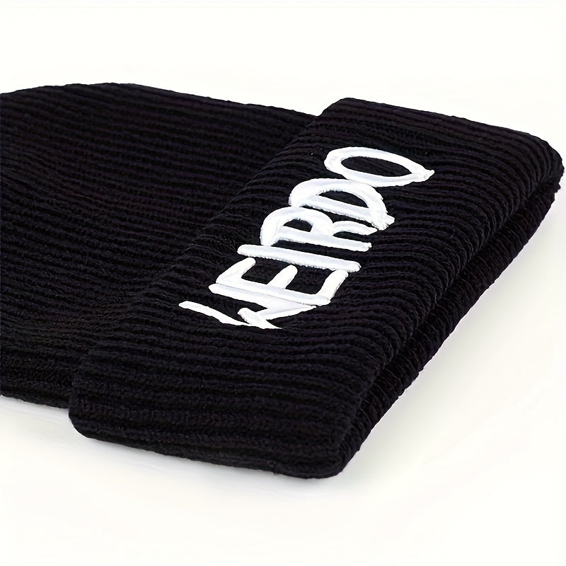Outdoor Letter WEIRDO Knitted Hat Winter Warm Hat for Men