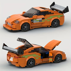 371pcs Orange Racing Car Classic MOC Speed Supercar Building Block Set