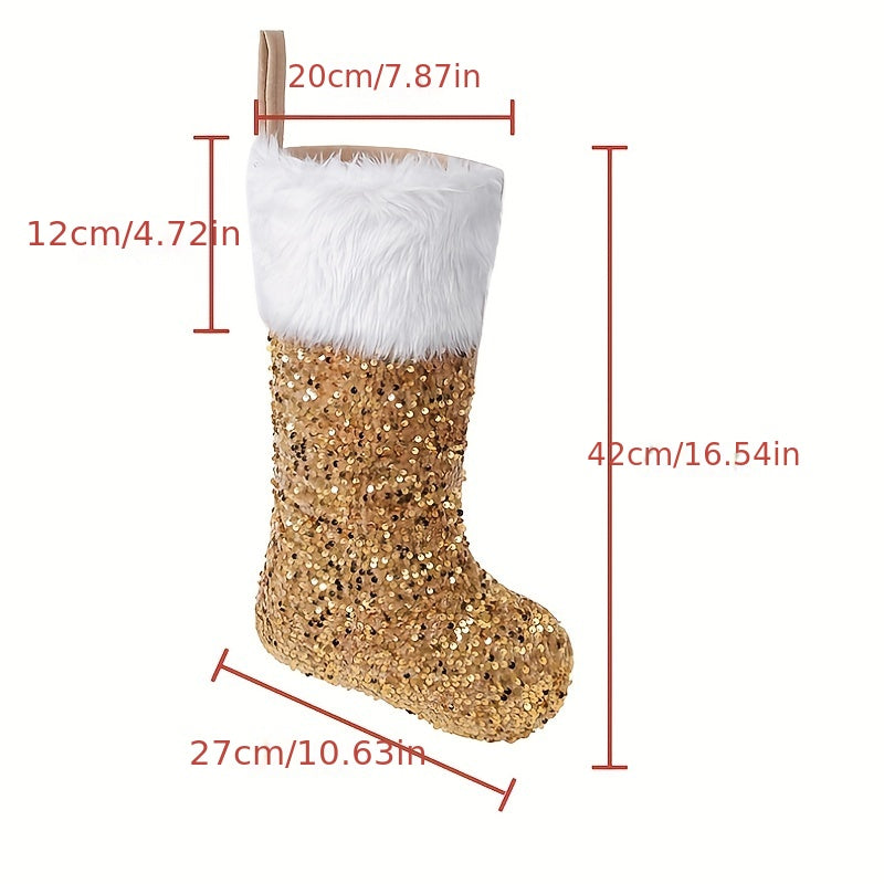 Glitter Plush Christmas Stockings Children's Gift Bag