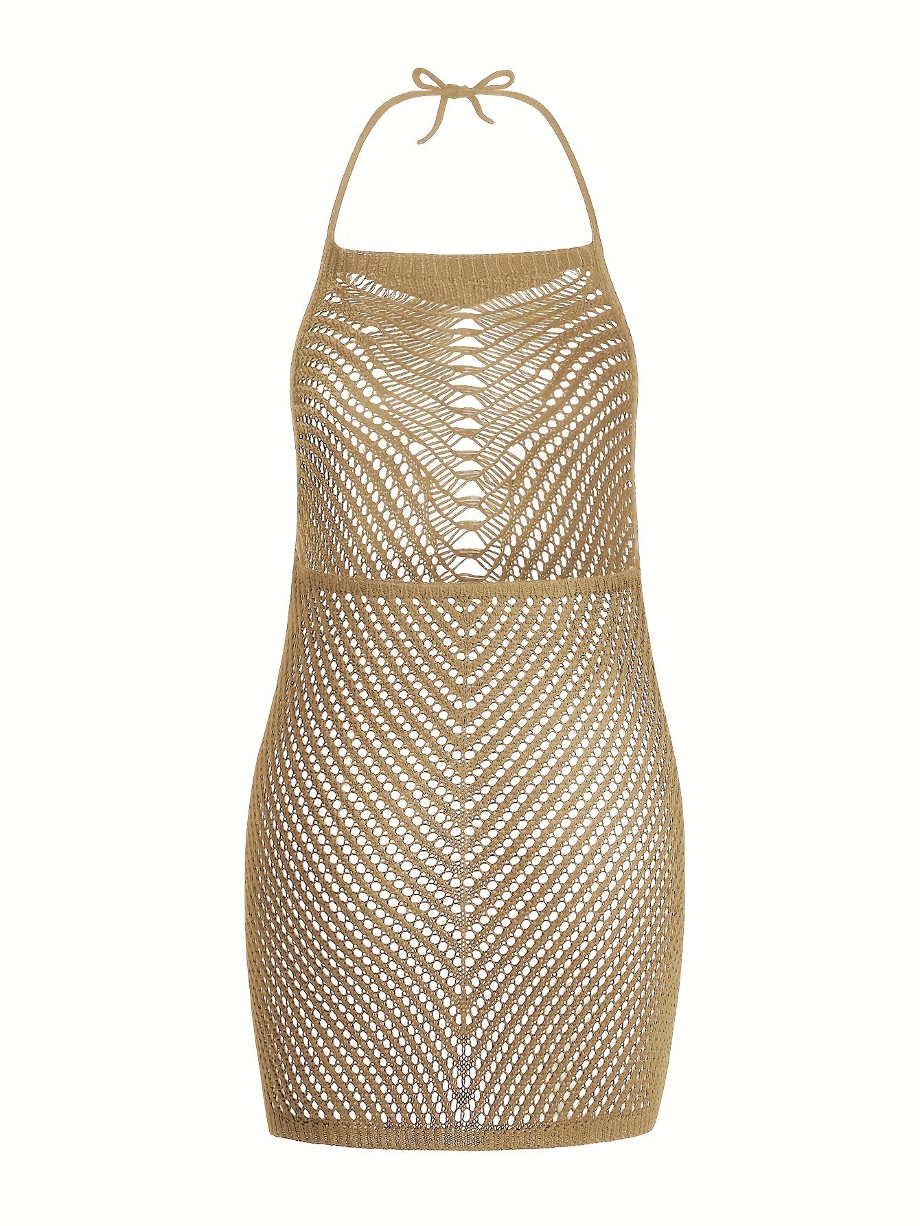 Boho Style Halter Backless Cover Up Beach Dress